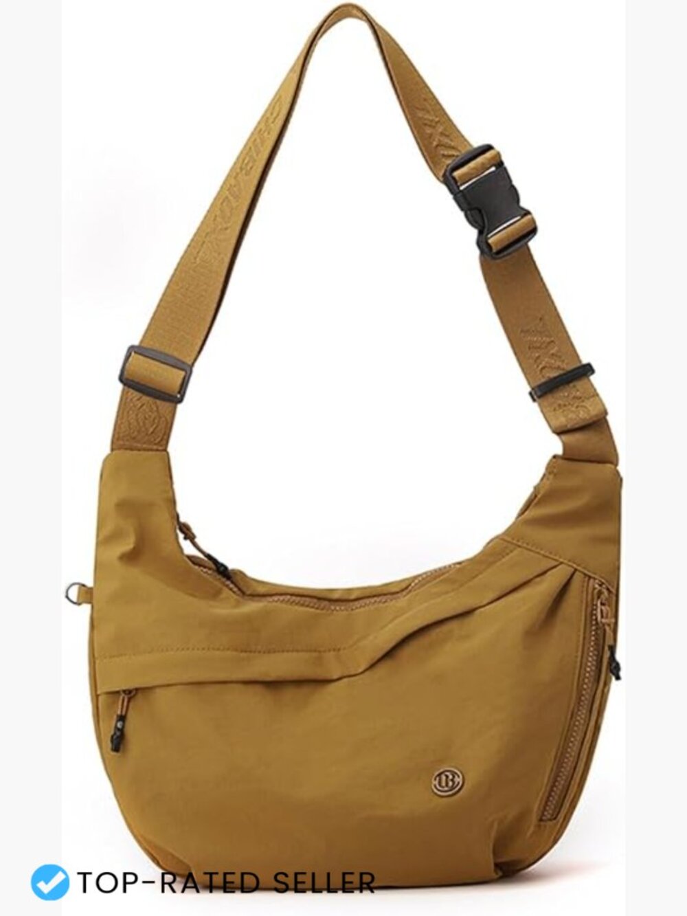 Lightweight Nylon Crescent Crossbody Hobo Bag Minimal Chic Everyday Travel Purse